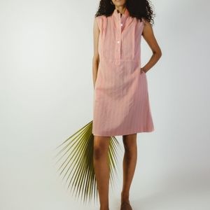 The Tunic Dress in Coral Stripe